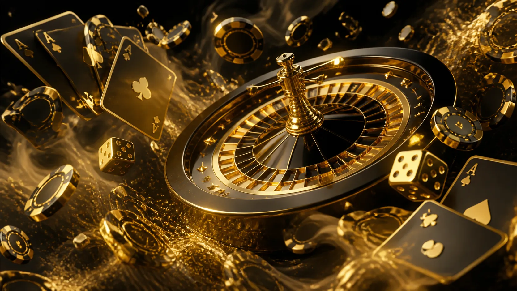 Premium casino-themed image with dice, poker chips, and neon lights reflecting luxurious aesthetics.